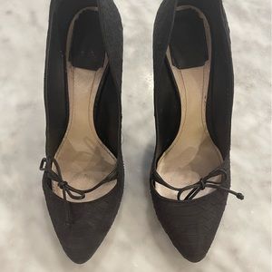 Dior/black snake skin heels/size 37 1/2/average condition
